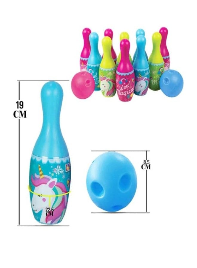 Manos Kids' Unicorn Bowling Set, 6 Pins and 1 Ball, Multicolour Pack of 1 Floor Game Toy for Kids - Image 3